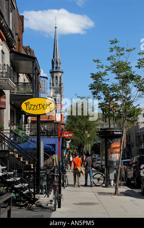 Saint-Denis-Straße im quartier Latin von montreal Stockfoto