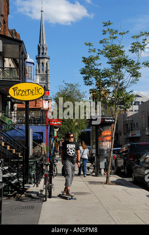 Saint-Denis-Straße im quartier Latin von montreal Stockfoto