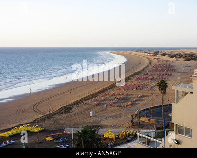 Der Strand Playa del Ingles auf Gran Canaria, Spanien. Stockfoto