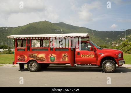 Britische Jungferninseln-Tortola Roadtown Bus Stockfoto