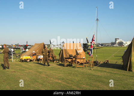 Eine Reenactment-Szene einer WW2-Fighter-Station / Zerstreuung Punkt - Shoreham Airshow 2007. Stockfoto