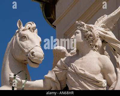 Detail der Statue nach Lissabon König José 1 Praco Plaza Do Comercio Portugal Stockfoto