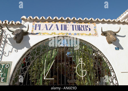 Mijas Costa del Sol Spanien Eingang zur Stierkampfarena Stockfoto