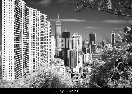 Digitale Infrarot Fotografie Hong Kong Stadt Szene Stockfoto