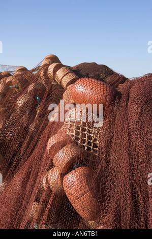 Nahaufnahme von Angeln, Netze, Alvor, Algarve, portugal Stockfoto