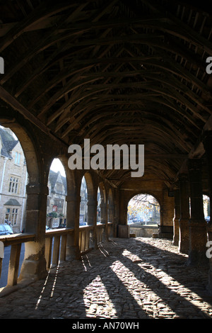 Im Inneren der Markthalle, Chipping Campden, England Stockfoto