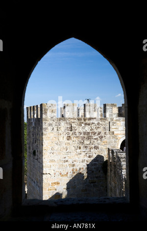 Gerahmte Blick auf Saint George Castle, Lissabon Stockfoto