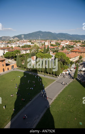 Blick vom Schiefen Turm von Pisa Stockfoto