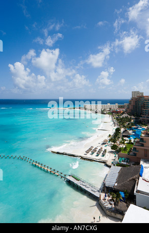 Strand in der Nähe von Hotel Riu Cancun, Cancun, Halbinsel Yucatan, Quintana Roo, Karibikküste, Mexiko Stockfoto