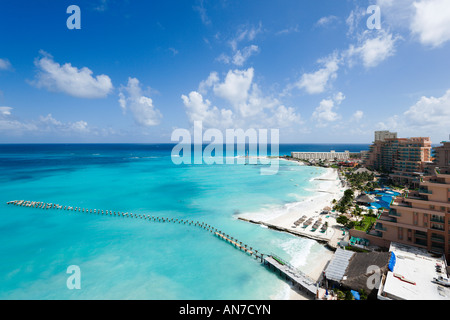 Strand in der Nähe von Hotel Riu Cancun, Cancun, Halbinsel Yucatan, Quintana Roo, Karibikküste, Mexiko Stockfoto