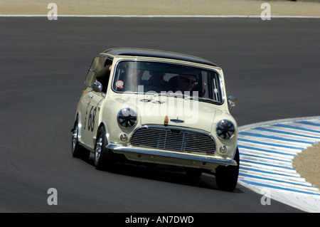 Andrew Nelson Rennen 1965 Austin Mini Cooper S auf der 33. Rolex Monterey Historic Automobil Rennen 2006 Stockfoto