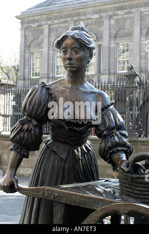 Süße Molly Malone: Eine Statue von Molly Malone Verkäufer von Herzmuscheln und Miesmuscheln lebendig Machenschaften ihrer Schubkarre Stockfoto