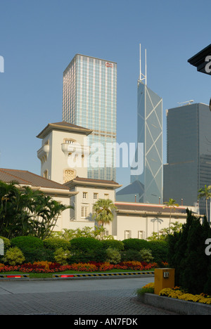 Regierung Haus Hong Kong Bank of China Gebäude mit Cheung Kong Centre im Hintergrund Stockfoto