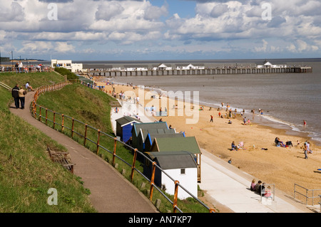 Die Pier in Southwold und Strand-Szene Suffolk England Stockfoto