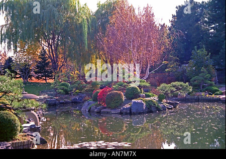 Die üppig und wunderschön geformten Denver Botanic Gardens in Colorado, USA im September, als Sommer drehte sich bis zum Herbst. Stockfoto
