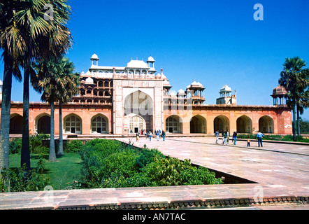 Mausoleum von Mughal Kaiser Akbar, Sikandra Stockfoto