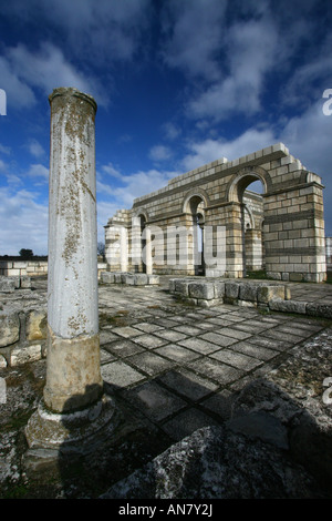 Die Ruinen der Basilika in Pliska, alten bulgarischen Hauptstadt, Bulgarien, Europa Stockfoto