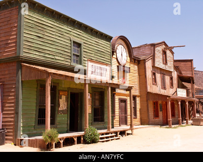 Film-set von alten Western Gebäude am Texas Hollywood-Studios in der Nähe von Tabernas Almeria Provinz Andalusien Spanien Stockfoto