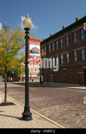 Nachbarschaft Zeichen Wright Dunbar Leben Vermächtnis Dayton Ohio Stockfoto