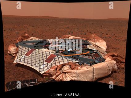 Mars Lander Panorama Mars Ausrüstung Stockfoto