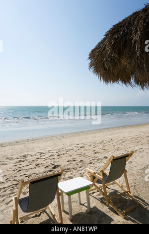 Strand im Stadtzentrum von Bucerias, in der Nähe von Nuevo Vallarta, Riviera Nyarit, Puerto Vallarta, Pazifikküste, Mexiko Stockfoto