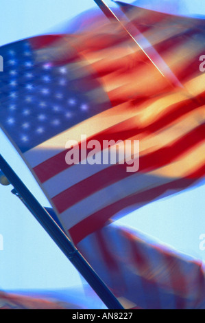 Amerikanische Flagge im Wind wehende Stockfoto