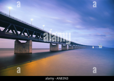 Öresund-Brücke zwischen Dänemark und Schweden Stockfoto