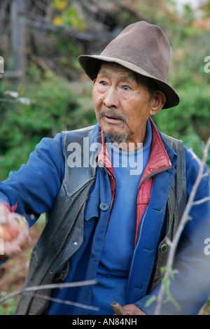 Apple-Bauer in der Provinz Yunnan, China Stockfoto