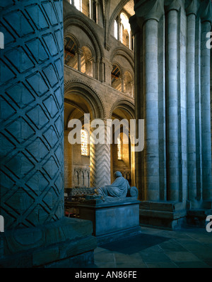 Kathedrale von Durham, County Durham, England, gegründet 1093 AD - das Kirchenschiff. Stockfoto