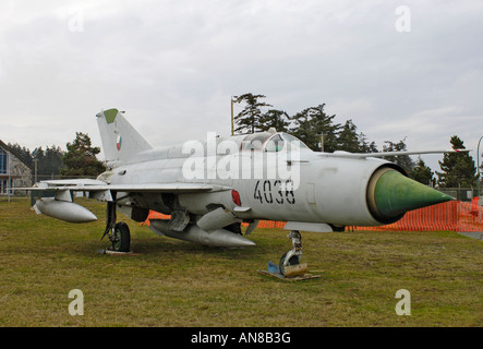 Mikojan Gurewitsch MiG-21 im Comox Air Museum auf Vancouver Island BC.  BCX 0404. Stockfoto