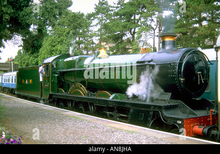 Eine Dampfmaschine in Winchcombe Station Stockfoto