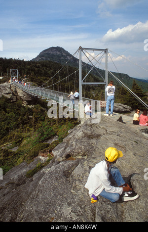 Mile High Bridge auf Grandfather Mountain, Linville, North Carolina, USA Stockfoto