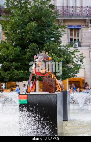 Löwe Skulptur in Brunnen Lyon Frankreich Stockfoto