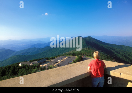 Auf Mt. Mitchell Turm im Mount Mitchell State Park, Blue Ridge Parkway, Black Mountain, North Carolina, USA Stockfoto