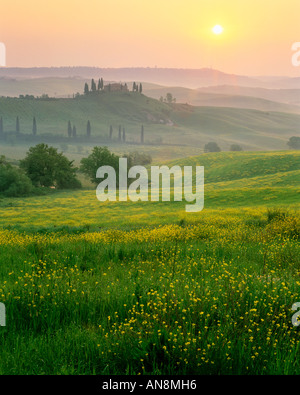 Sonnenaufgang in der Toskana, Italien Stockfoto