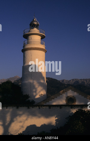 Leuchtturm von Kap Formentor in der Abenddämmerung Mallorca Insel Baleares Spanien Stockfoto