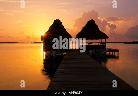 Sunrise Ambergris Caye Belize Stockfoto