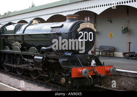 König Edward ich Hauptlinie Dampf Express Zug am Bahnsteig auf Churston Bahnhof, Devon Stockfoto