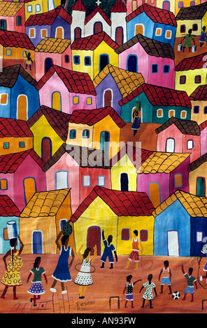 Kunstwerk Hippie-Markt Ipanema, Rio De Janeiro Brasilien Stockfoto