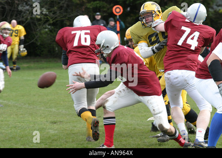 Irish American Football League Carrickfergus Ritter V Belfast Stiere Belfast 21. März 2004 Stockfoto