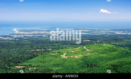 Anzeigen wegen West auf Mt Baker vom Hurricane Ridge in der nördlichen Olympic National Park in der Nähe von Port Angeles, Washington USA Stockfoto