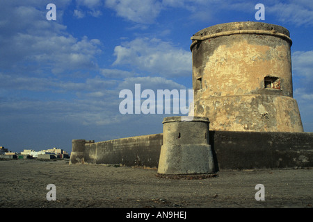 Torre de San Miguel San Miguel Turm Cabo de Gata Costa de Almeria Andalusien Spanien Stockfoto