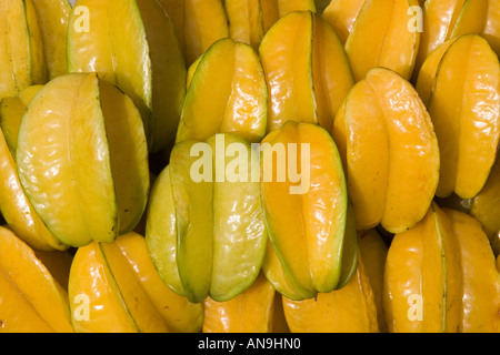 Karambolen Früchte Star Früchte Bangkok Thailand Stockfoto