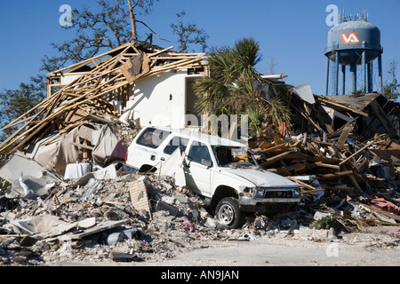 Zerstörung des Hauses verursacht durch Hurrikan Katrina Gulfport Mississippi Stockfoto