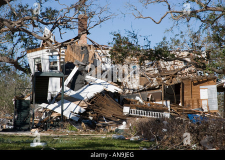 Zerstörung des Hauses verursacht durch Hurrikan Katrina Gulfport Mississippi Stockfoto