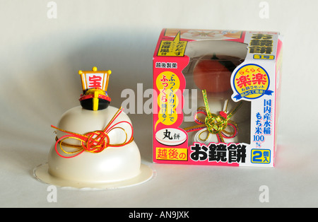 Japanische Reis Kuchen (Kagami Mochi) Stockfoto