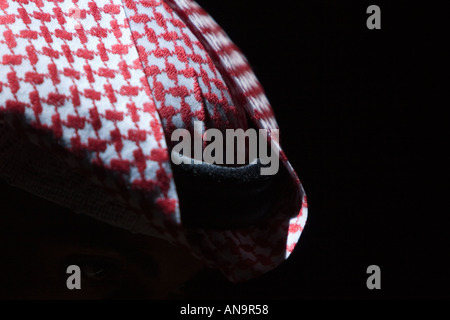 Ein Shumagh arabischer Kopf Kleid, getragen von den Männern in Saudi Arabien Stockfoto