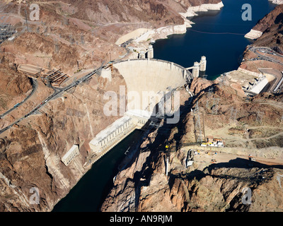 Luftaufnahme der Hoover-Staudamm an der Grenze zu Nevada-Arizona Stockfoto