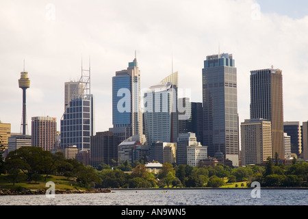 Sydney Harbour Sydney Tower New South Wales Australien zeigen Stockfoto
