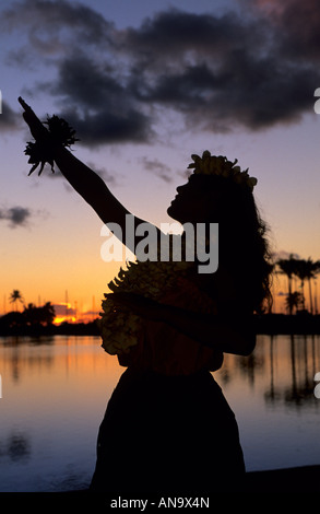 Hula-Mädchen Oahu Hawaii USA Herr Stockfoto